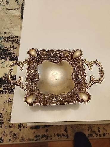sufre dekoru: - Məhsul: Metal dekorativ qab (iki qulplu) - Material: Tökmə metal — 3