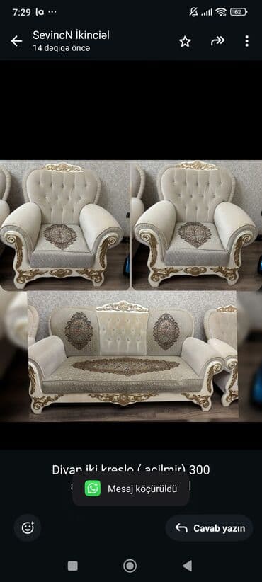 Yataq otağı dəstləri: Divan, 2 kreslo — 1