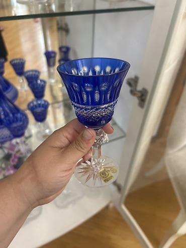 Mavi kobalt şüşədən dekorativ içki dəsti - Tərkib: 2 ədəd qapaqlı — 2