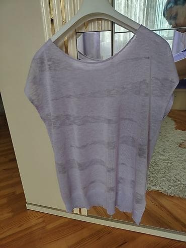 sort: Yüngül trikotaj bluz - Rəng: açıq bənövşəyi/lilac - Model: oversize — 4