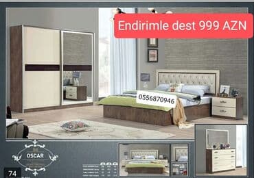 divan dəsdi: İkinəfərlik çarpayı, Dolab, Termo, 2 tumba, Azərbaycan, Yeni — 3