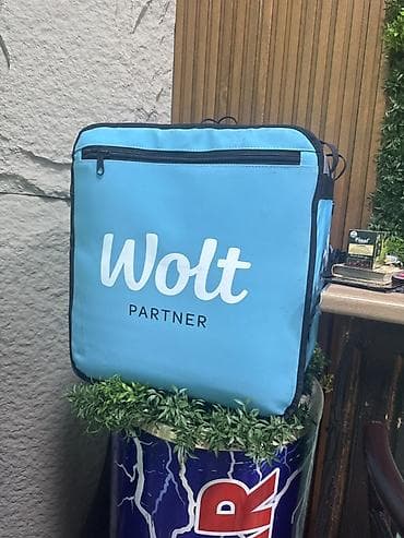 Biznes üçün program təminatı: Wolt Partner çatdırılma çantası 0556506668 - Rəng: açıq mavi — 1