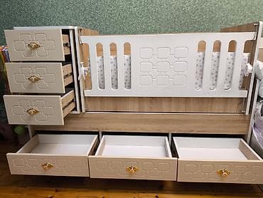 Beşiklər: Oğlan və qız üçün, Yeni, Dördbucaq, Beşik, Dəst ilə, Matras ilə, Yellənmə mexanizmsiz — 7
