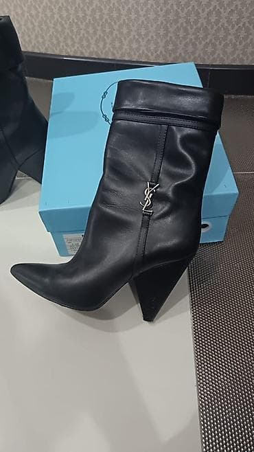 ysl canta: Saint Laurent Paris qadın çəkmələri - Material: hamar qara dəri — 3