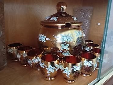 caydan: Çay dəsti, rəng - Qızılı, Şüşə — 4
