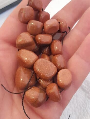 Toy paltarları və aksesuarları: Red Jasper Qızılqum daşı (Goldstone) muncuq dəsti - Material — 1