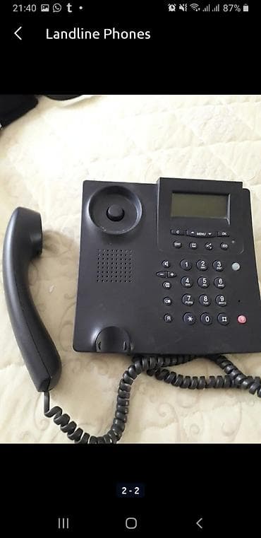 iphone 16 pro max: Stasionar telefon dəsti – 2 model 1) Audioline masaüstü telefon - — 3