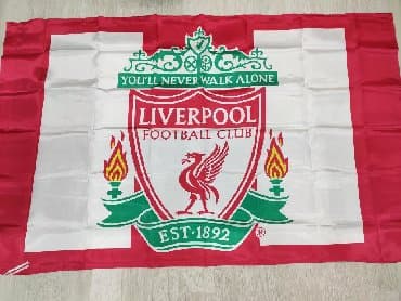 i̇dman aləti: Bayraq "Liverpul". Ölçüsü 90sm*1.50m. Metrolara və şəhərdaxili — 1