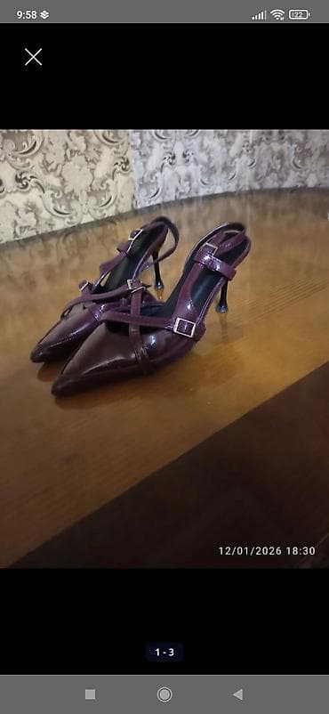 dikdaban: Qadın klassik ayaqqabısı – dikdaban, açıq dabanlı (slingback) model — 1