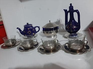 Çay dəsti, rəng - Göy, Kobalt