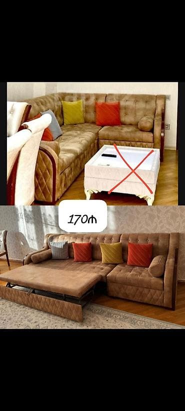 Künc divan, İşlənmiş, Açılan, Bazalı, Çatdırılma yoxdur