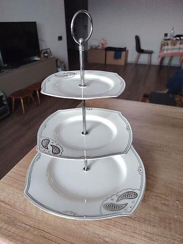 mis caydan: Tort və şiriniyyat qabı, rəng - Ağ, Farfor — 1