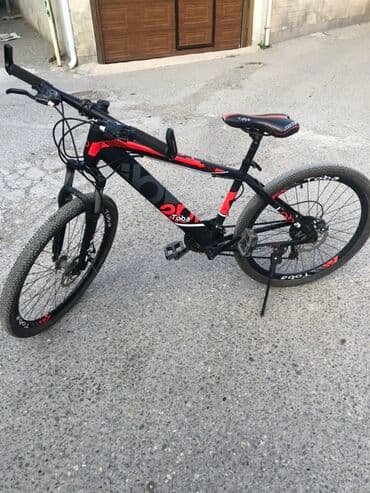 asma mühərrikli velosiped nədir: Toba markalı dağ velosipedi - Rəng: qara/qırmızı dizayn - Yüngül — 5