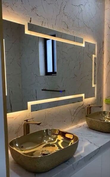 güzgü hamam: Güzgü Divar üçün, Hamam üçün, Arxa işıqlı — 1