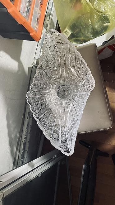 nar soku ceken: Kristal ayaqlı meyvə/qənnadı qabı - Material: qalın şüşə/kristal - — 2