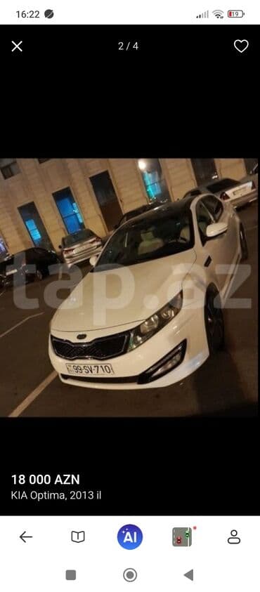 турбо.аз все об автомобилях в азербайджане: KIA Optima, 2013 il – ağ rəng, sedan Xüsusiyyətlər: son qiyməti — 2