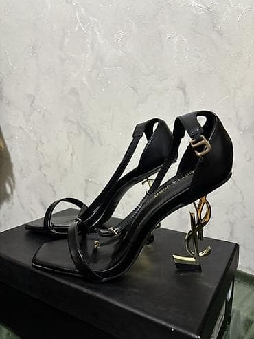 Босоножки, сандалии, шлепанцы: YSL, Размер: 38, цвет - Черный, Новый — 2