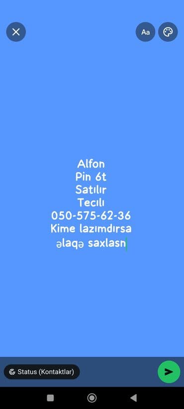 Məhsul: “Alfon Pin 6t” Xüsusiyyətlər: - Model: Pin 6t - Brend: Alfon lalafo.az -da Məhsul: “Alfon Pin 6t” Xüsusiyyətlər: - Model: Pin 6t - Brend: Alfon
