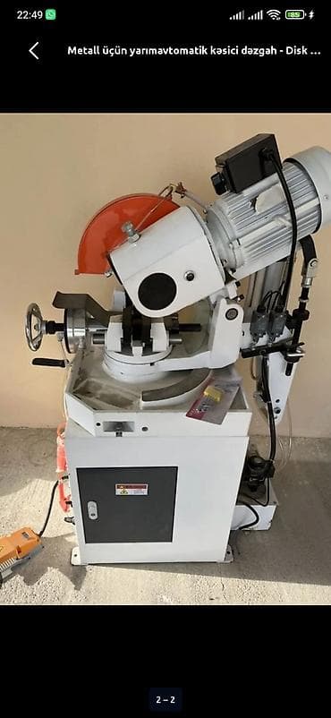 Təmir və tikinti: Metall üçün yarımavtomatik disk kəsici dəzgah - Kəsmə növü: disk — 1