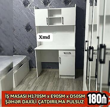 10 kva generator: İş masası – ağ rəngdə, çoxfunksiyalı dizayn. Ölçülər: hündürlük 170 — 1