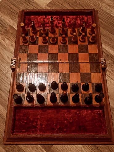 masaüstü futbol oyun seti: Taxta şahmat dəsti – qutulu, əl işinə bənzər klassik model — 2