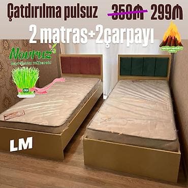 Təknəfərlik çarpayı, Matras ilə, Siyirməsiz