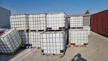konteyner satıram: IBC konteynerlər (1000 litr) - Həcmi: 1000 L (1 m³) - Material — 1