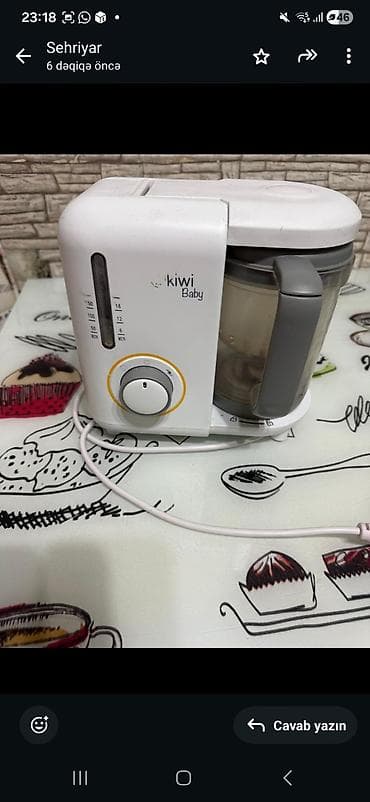 Kiwi Baby buxarda bişirici və blender 2-si 1-də - Körpə qidaları üçün