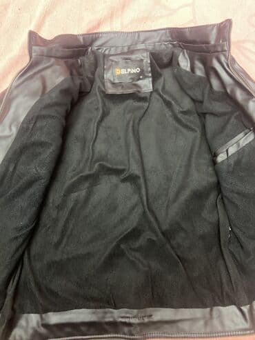 кожаная куртка мужская: DELPINO markalı qara rəngli kişi kurtkası. Standart yaxalı və — 2