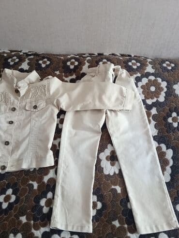 Школьная форма: Uşaq üçün krem rəngli cins dəst - 2 parçadan ibarət: düyməli cins — 1