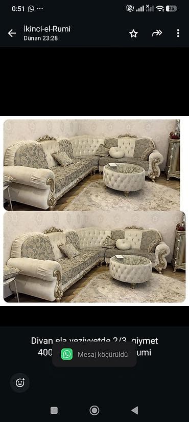 Divan ela veziyyetde 2/3 .qiymet 400₼ .Unvan Xirdalan &Rumi — 1