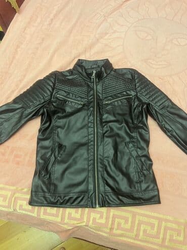 кожаная куртка мужская: DELPINO markalı qara rəngli kişi kurtkası. Standart yaxalı və — 3