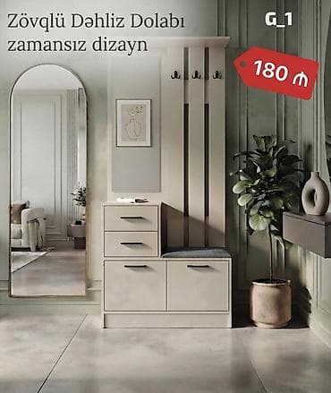 tibbi ref: Zövqlü Dəhliz Dolabı – zamansız dizayn - Komplekt: asılqanlı panel (3 — 1