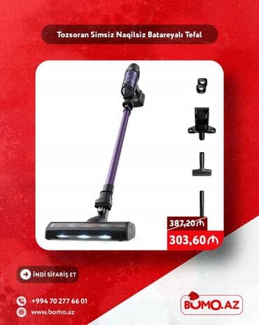 🎄✨ Yeni il ENDİRİMİ! ✨🎄 🔥 Tozsoran Simsiz Naqilsiz Batareyalı Tefal