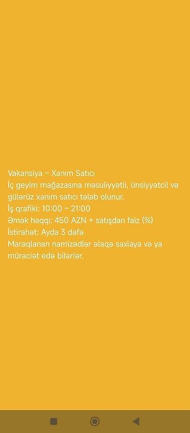 İş: Işçi tələb olunur iç geyim maqazininə səmimi unsiyyətcil guləruz — 1