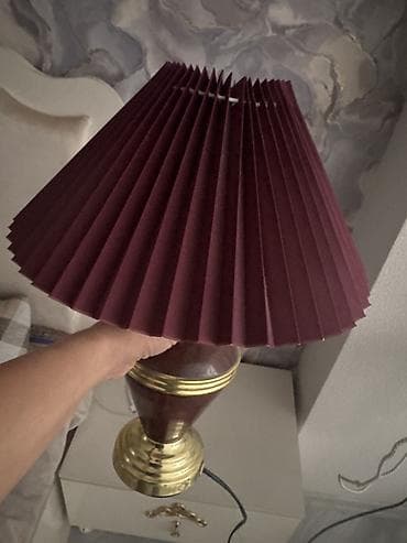 gece lampa: Masaüstü abajur – klassik dizayn - Rəng: bənövşəyi/bordo — 1