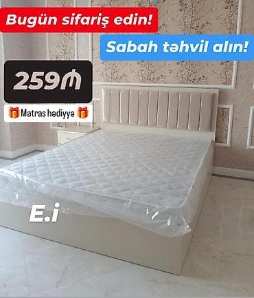 taxt satışı: Yeni, İkinəfərlik çarpayı, Bazasız, Matras ilə, Siyirməsiz, Azərbaycan — 1