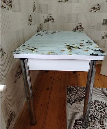 istolar: Mətbəx masası, İşlənmiş, Açılan, Şüşə, Dördbucaq masa — 2