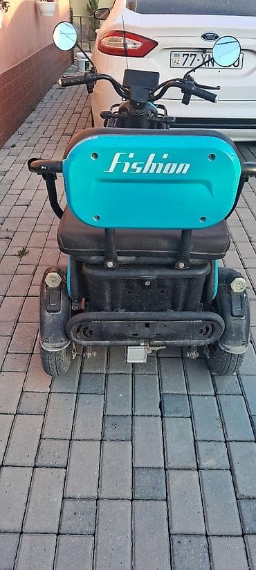 Motonəqliyyat: Elektrik üçtəkərli skuter – Fishion - Rəng: mavi/qara - Güclü LED ön — 3
