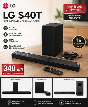 LG S40T Soundbar + Subwoofer - 2.1 kanallı güclü səs - Ümumi güc lalafo.az -da LG S40T Soundbar + Subwoofer - 2.1 kanallı güclü səs - Ümumi güc
