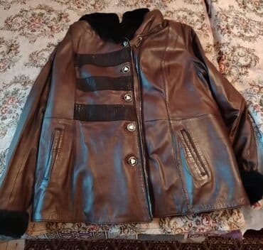 Qadın dəri gödəkçə - Rəng: tünd qəhvəyi - Material: parıltılı dəri