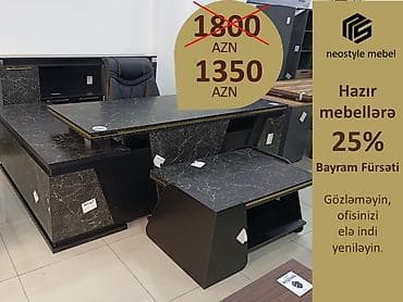 şuşə stol: Yeni, Müdir üçün, Dördbucaq masa — 1