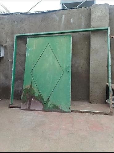 İşlənmiş Dəmir Həyət darvazası, Yana açılan, Mexaniki, Qapı ilə, rəng - Yaşıl, Kredit yoxdur