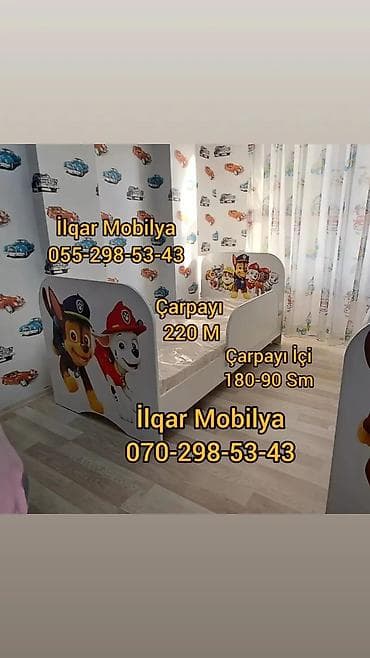 ucuz krafat: Oğlan və qız üçün, Yeni, Çarpayı, Bazasız, Matrassız, Siyirməsiz — 1