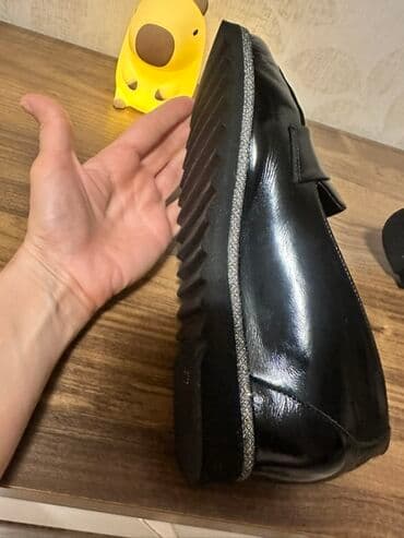 Qara qadın loaferləri Təmiz dəri Ortopedik ayakkabı👍👍👍 - Material — 3