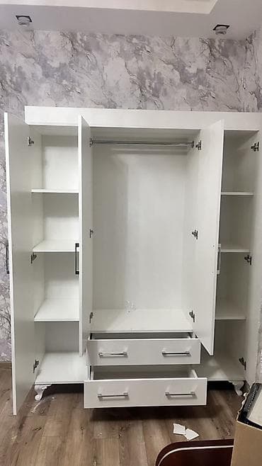 siyirmeli dolablar: Yeni, 4 qapılı, Siyirməli, Ağ, Digər material, Açılan, Düz dolab — 2