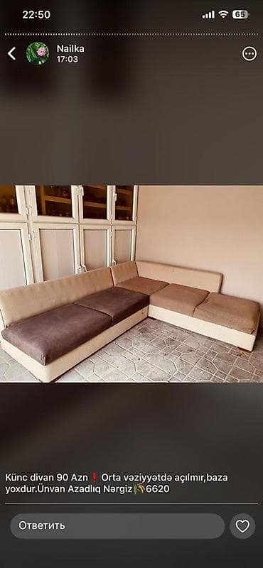 mate: Künc divan, Açılmayan, Bazasız, Parça, Çatdırılma yoxdur — 6