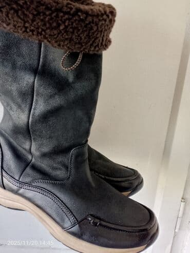 qadın qış ayaqqabıları: Qış çəkmələri - Rəng: qara (altlıq bej rəngli) - Material: yumşaq üst — 3