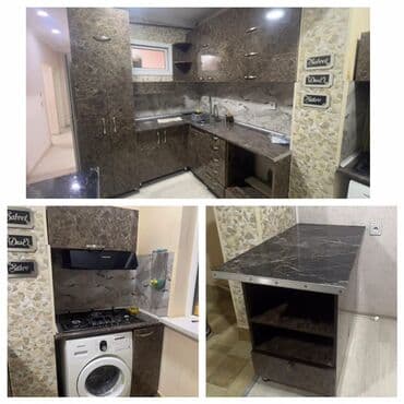 Sifarişlə mətbəx dəsti, Özü çəkən petlələr, Parlaq laminat, Kredit yoxdur