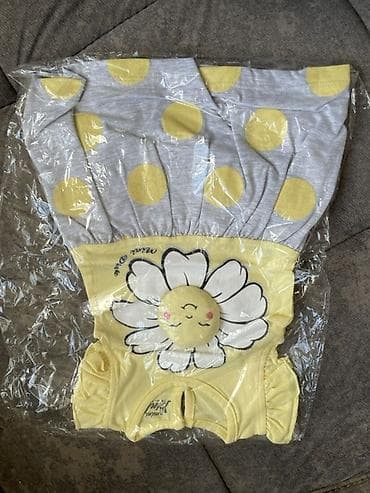 Игрушки: Məhsul: Petite Ponpon Baby – “Classic” körpə geyim dəsti + sarı yaylıq — 4